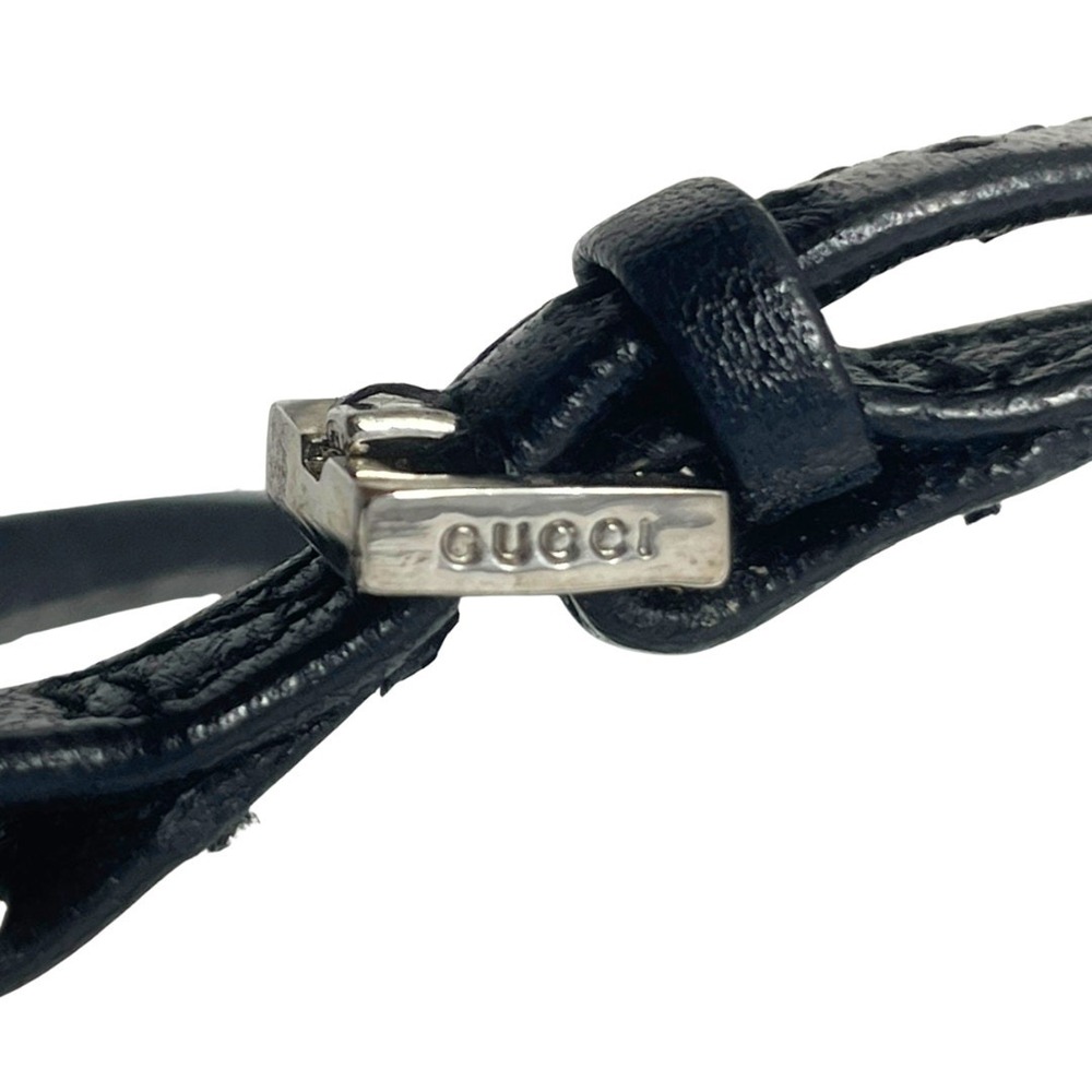 Gucci Thong Sandals Interlocking GG Logo White Gold Black Leather Flats 37.5 - Picture 7 of 11